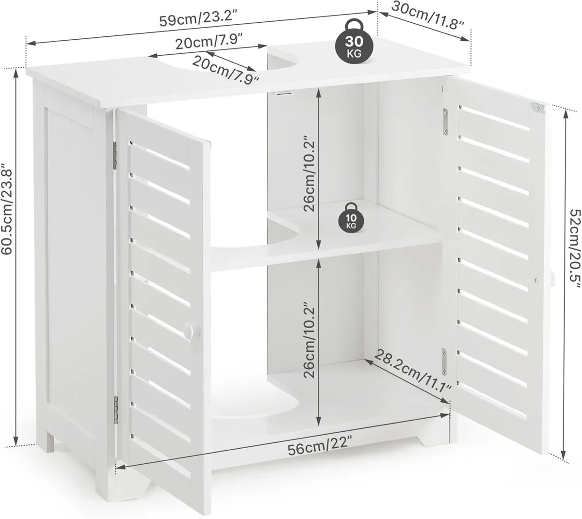 Under Sink Cabinet Wooden Freestanding Bathroom - Image 3