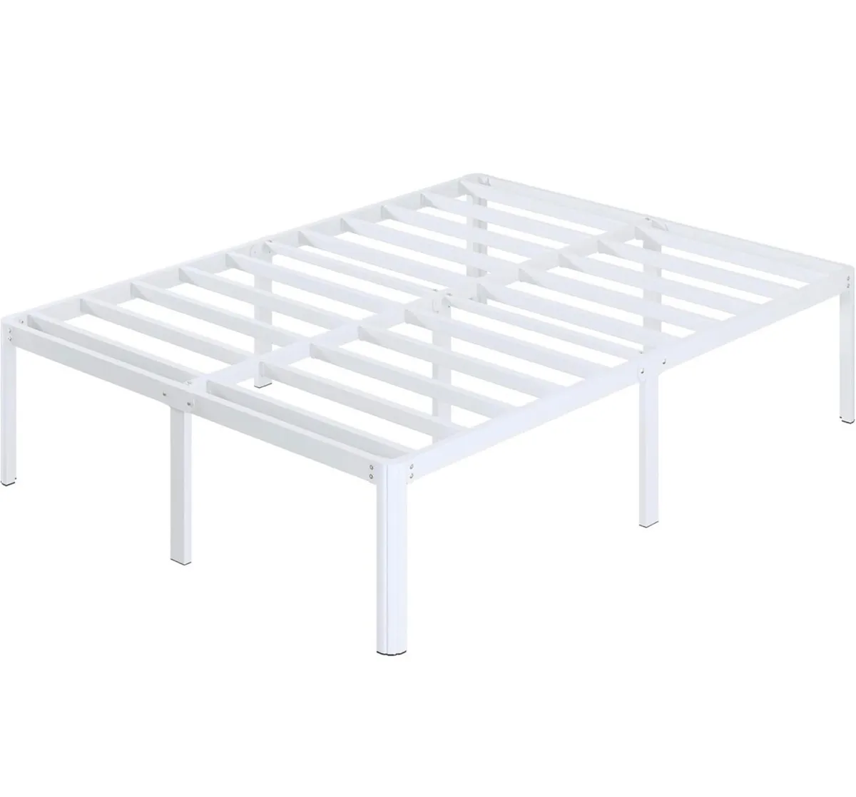 High White King Size Bed Frame 5ft with Rounded Co - Image 2