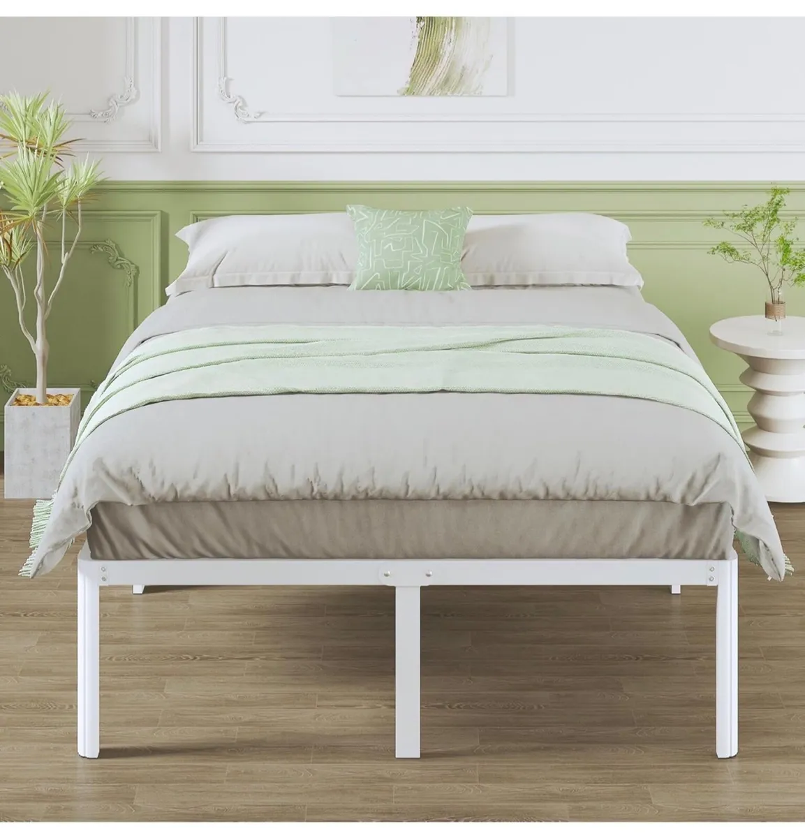 High White King Size Bed Frame 5ft with Rounded Co - Image 3