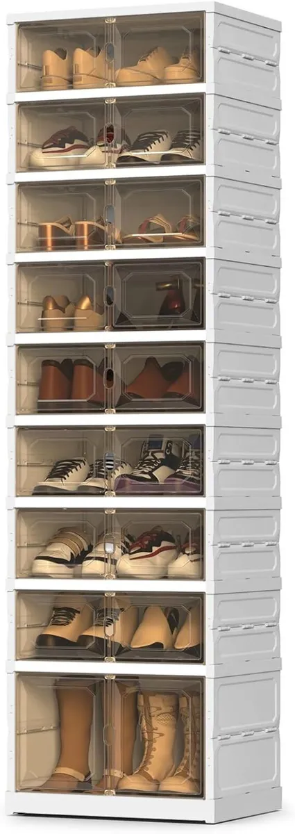 Foldable Stackable Shoe Storage Cabinet 9 Tiers - Image 1