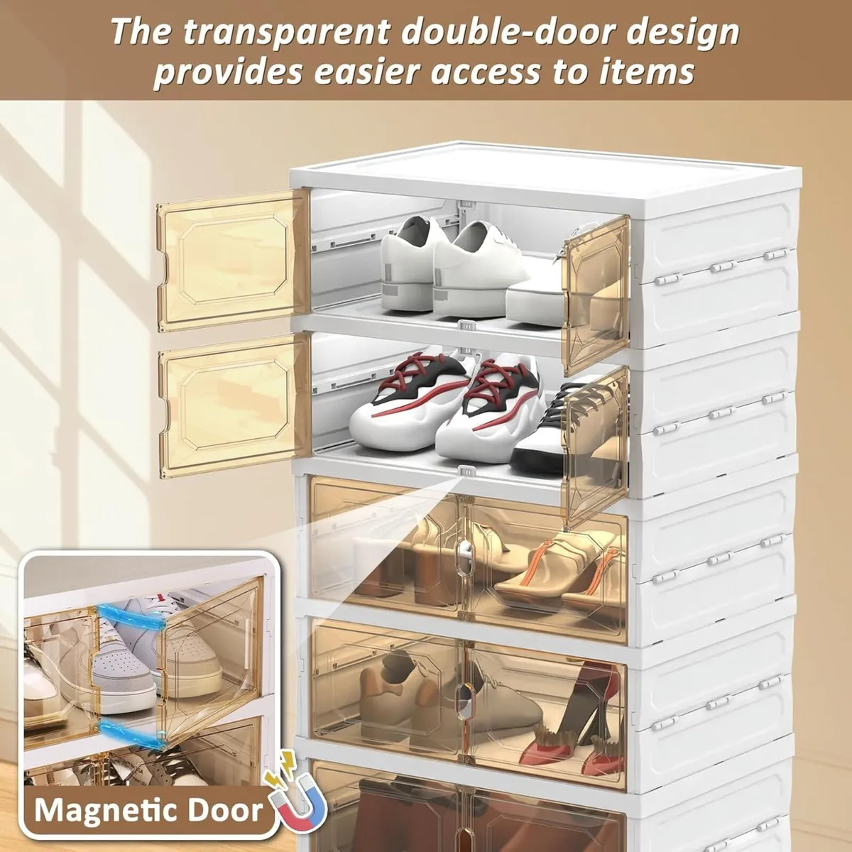 Foldable Stackable Shoe Storage Cabinet 9 Tiers - Image 4