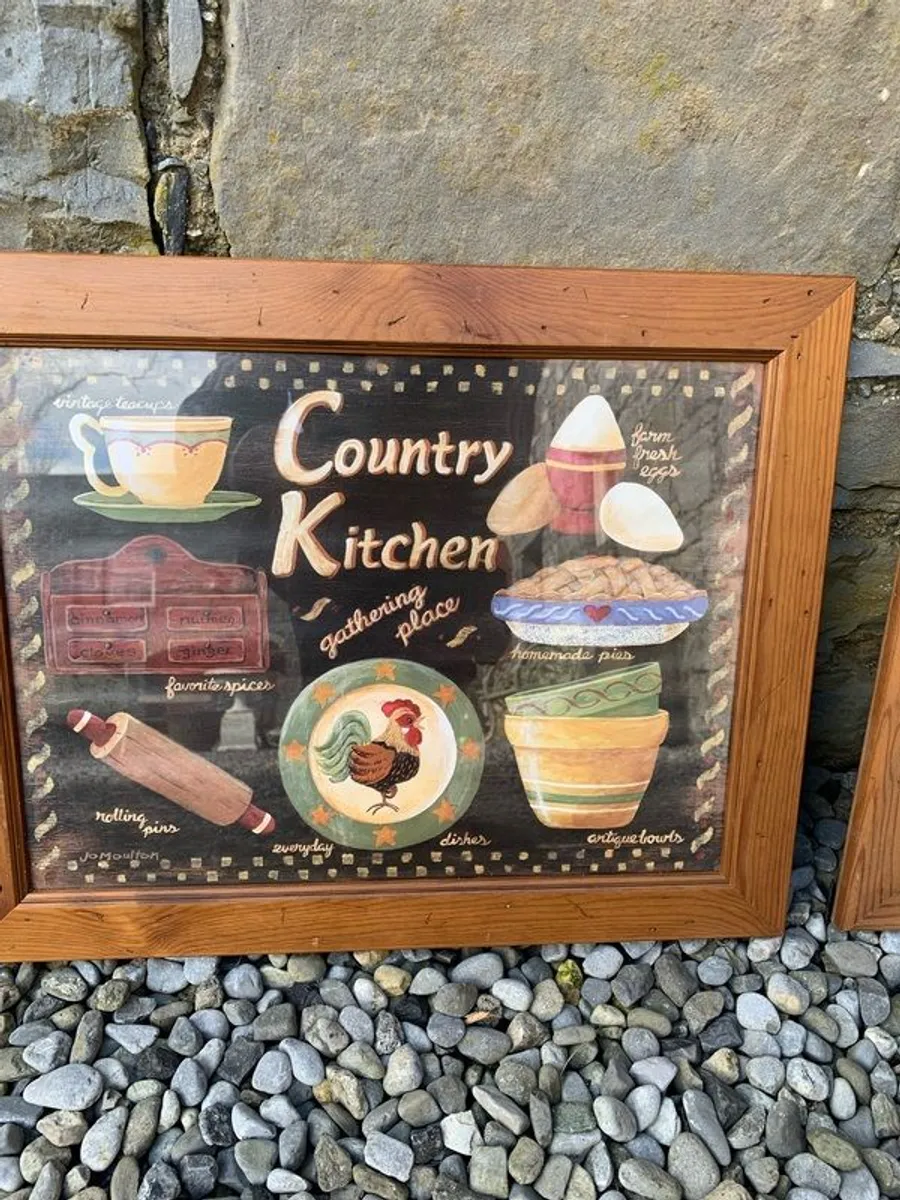 Set of 3 Country Kitchen Framed Prints. - Image 3