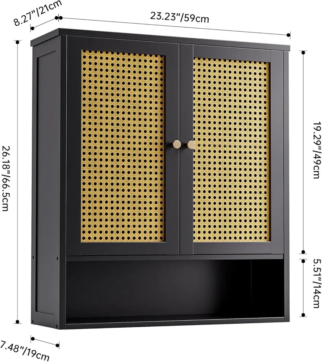 Bathroom Wall Cabinet Bamboo Over-The-Toilet - Image 3