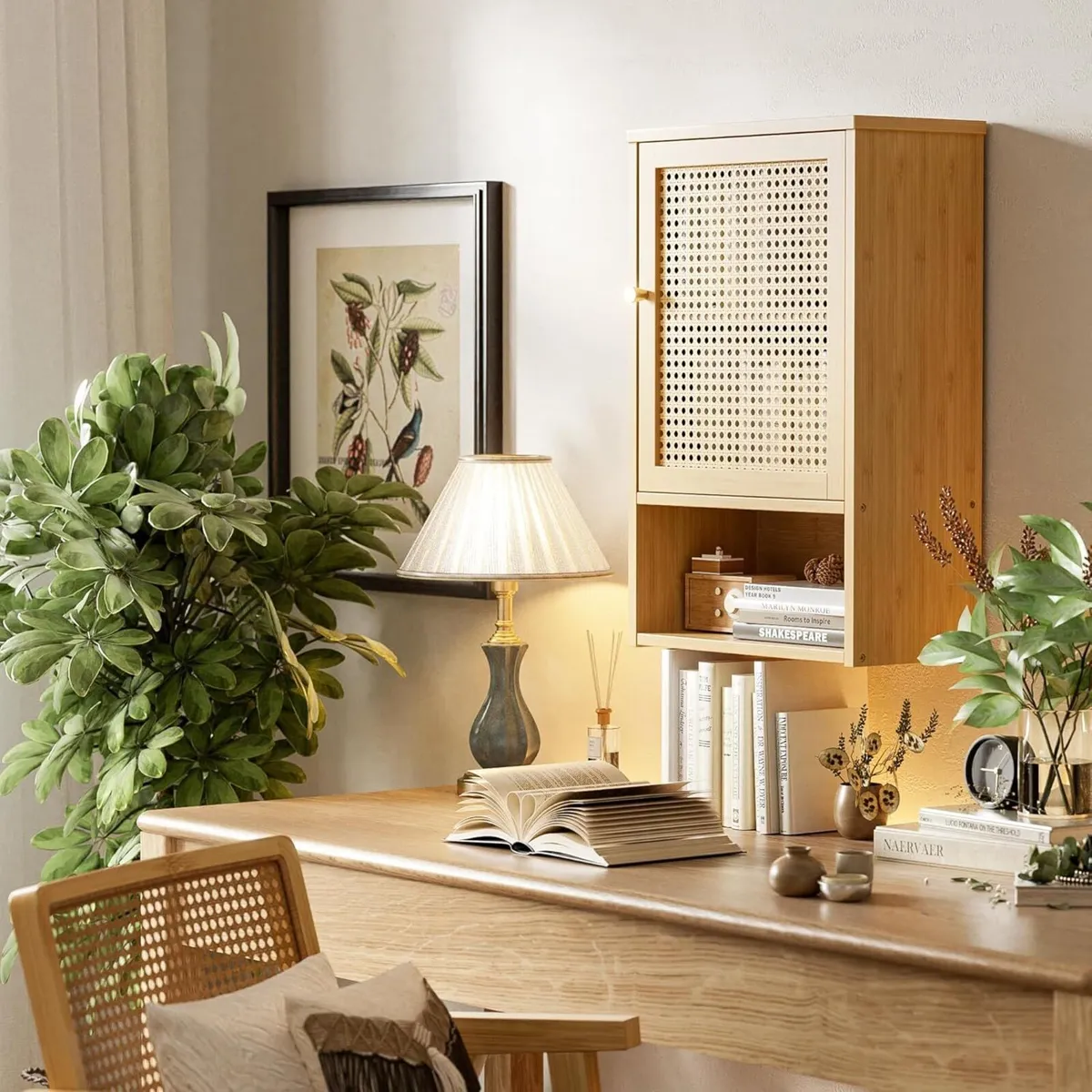 Bathroom Wall Cabinet Bamboo Over-The-Toilet - Image 4