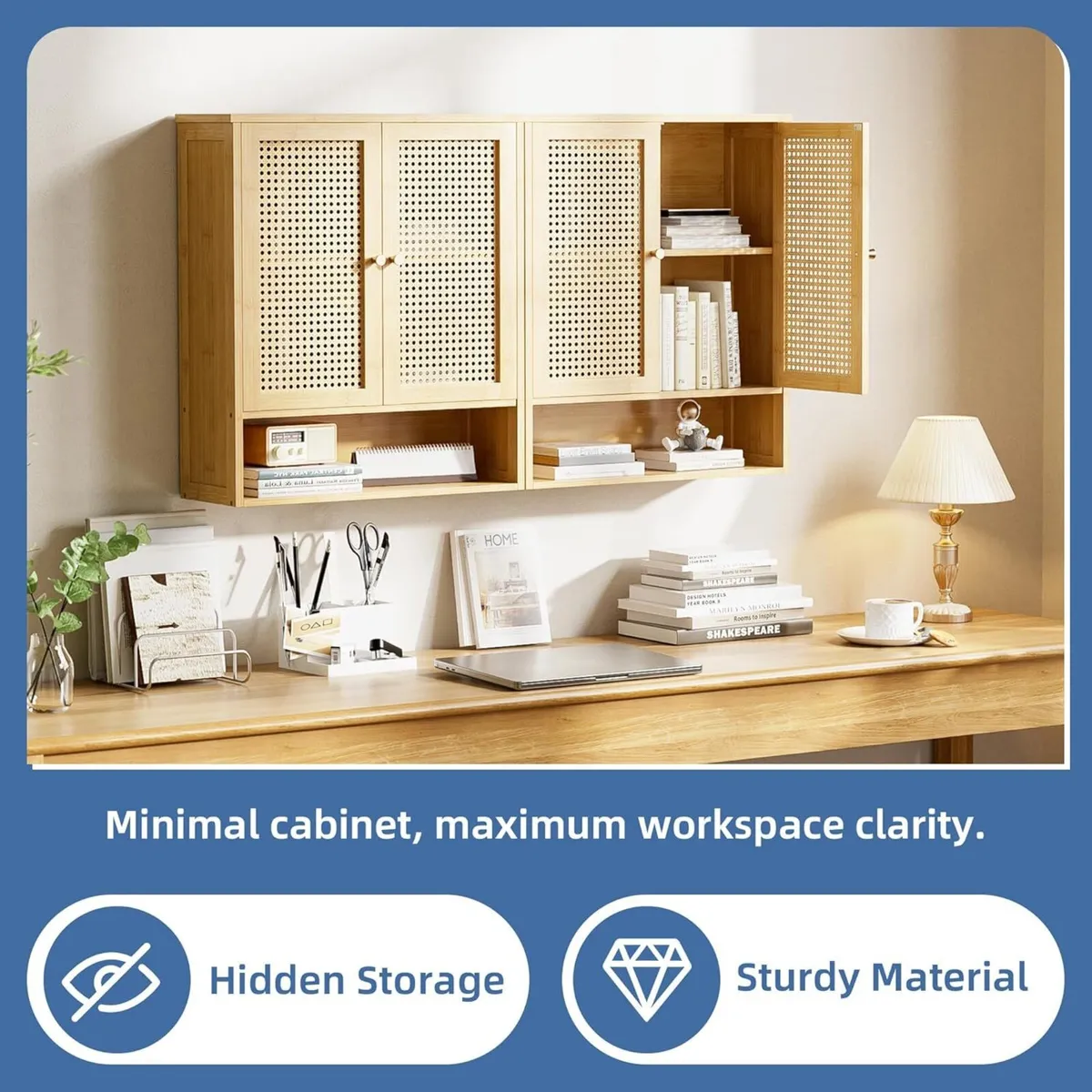 Rattan Bathroom Wall Cabinet Bamboo Medicine - Image 4