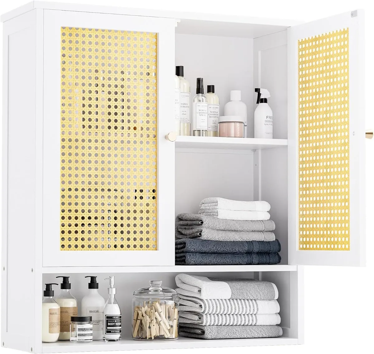 Bathroom Wall Cabinet Bamboo Over-The-Toilet - Image 1