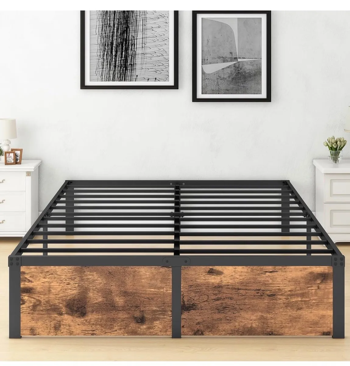 King Size Bed Frame,Metal Bed 150x200cm,5ft - Image 1