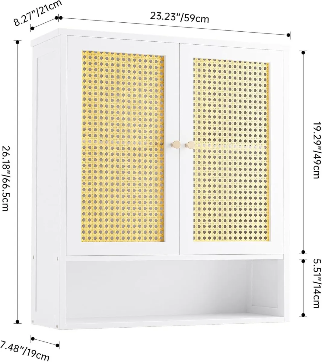 Bathroom Wall Cabinet Bamboo Over-The-Toilet - Image 3