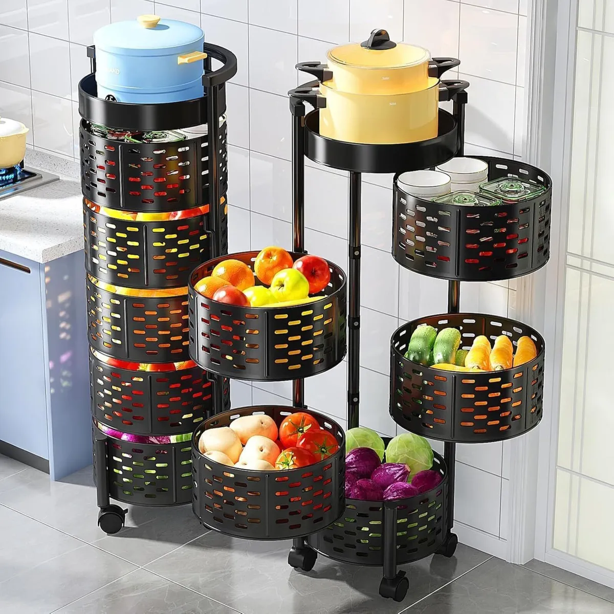 5-Tier 360degrees Rotating Metal Storage Rack - Image 1
