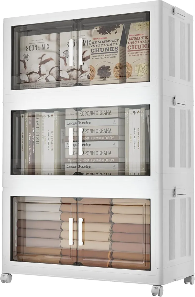 Storage Boxes with Lids 3 Tier 240L Plastic Box - Image 1