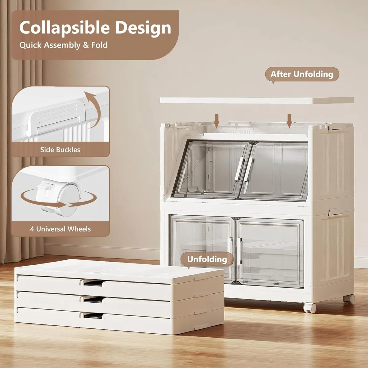 Storage Boxes with Lids 3 Tier 240L Plastic Box - Image 4