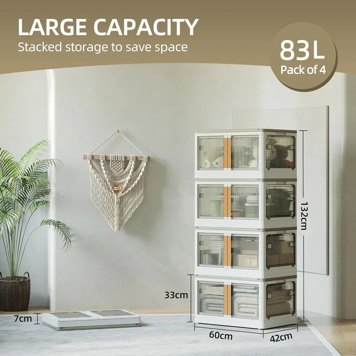 Storage Boxes With Lids 4 x 83 L Plastic Box Lid - Image 2