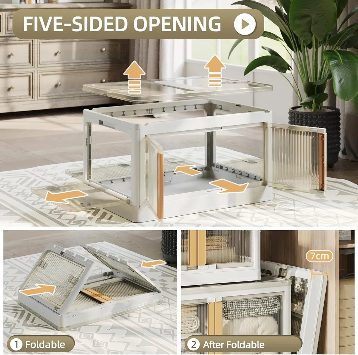 Storage Boxes With Lids 4 x 83 L Plastic Box Lid - Image 3