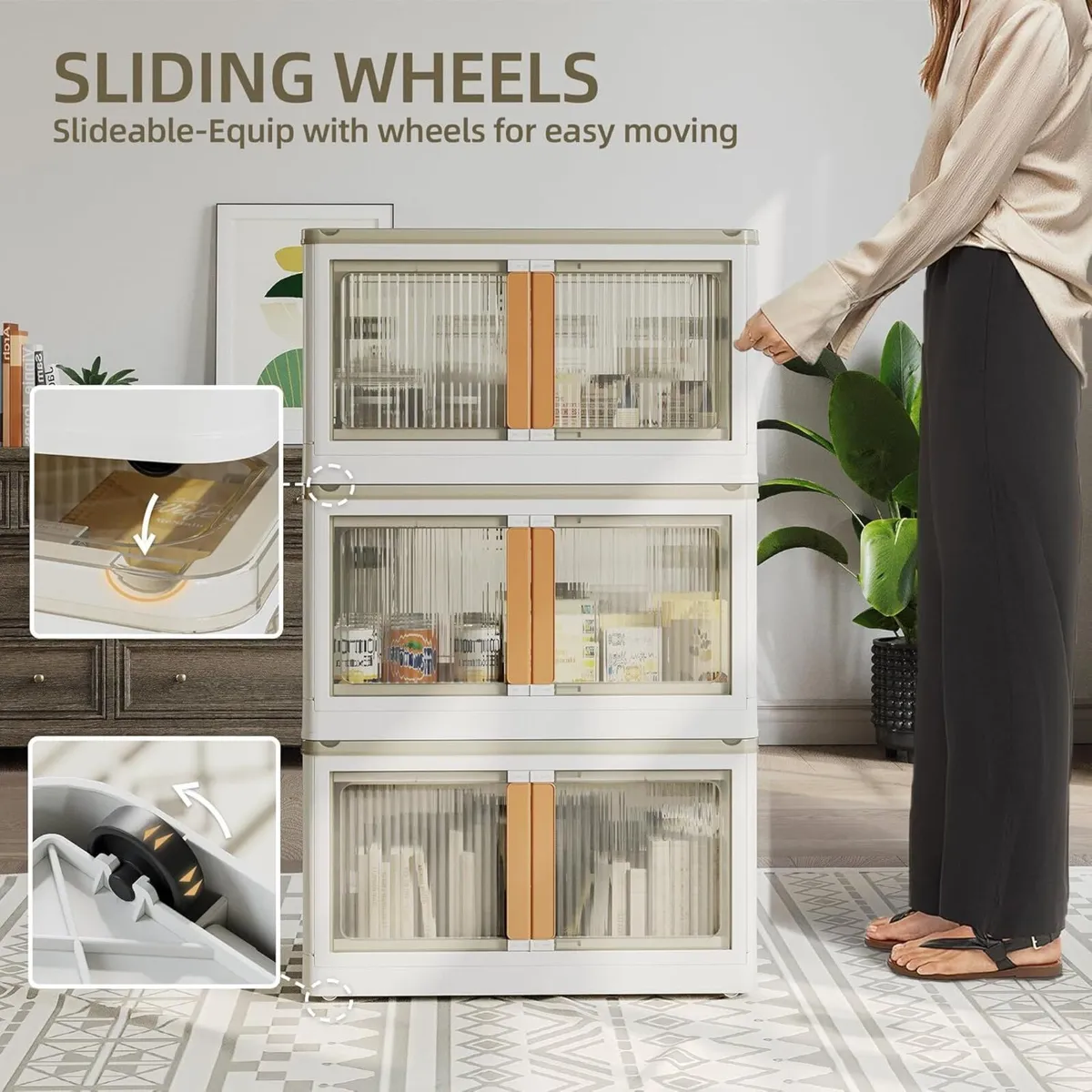 Storage Boxes With Lids 4 x 83 L Plastic Box Lid - Image 4