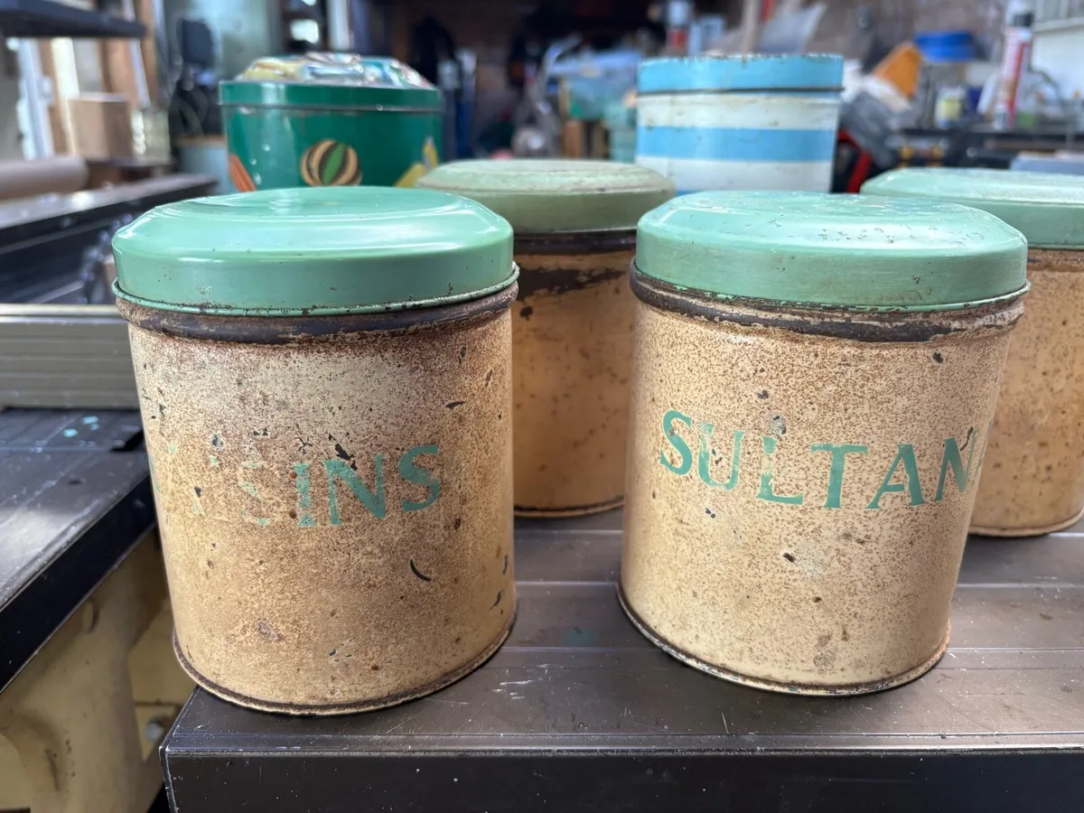 Old storage tins - Image 1