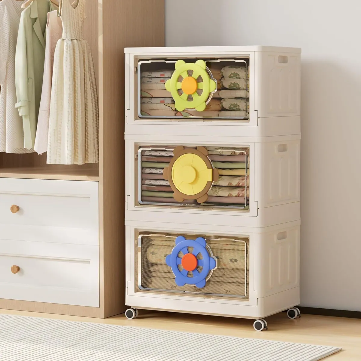 95L Large Toy Box Stackable Clear Storage Boxes - Image 3