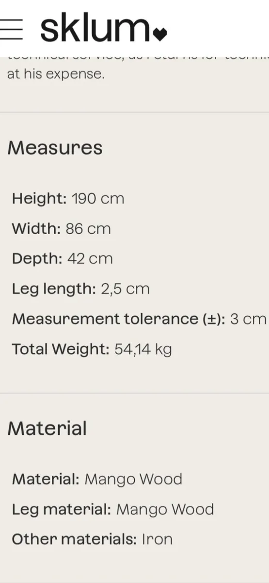 Timber sideboard with two drawers - Image 4