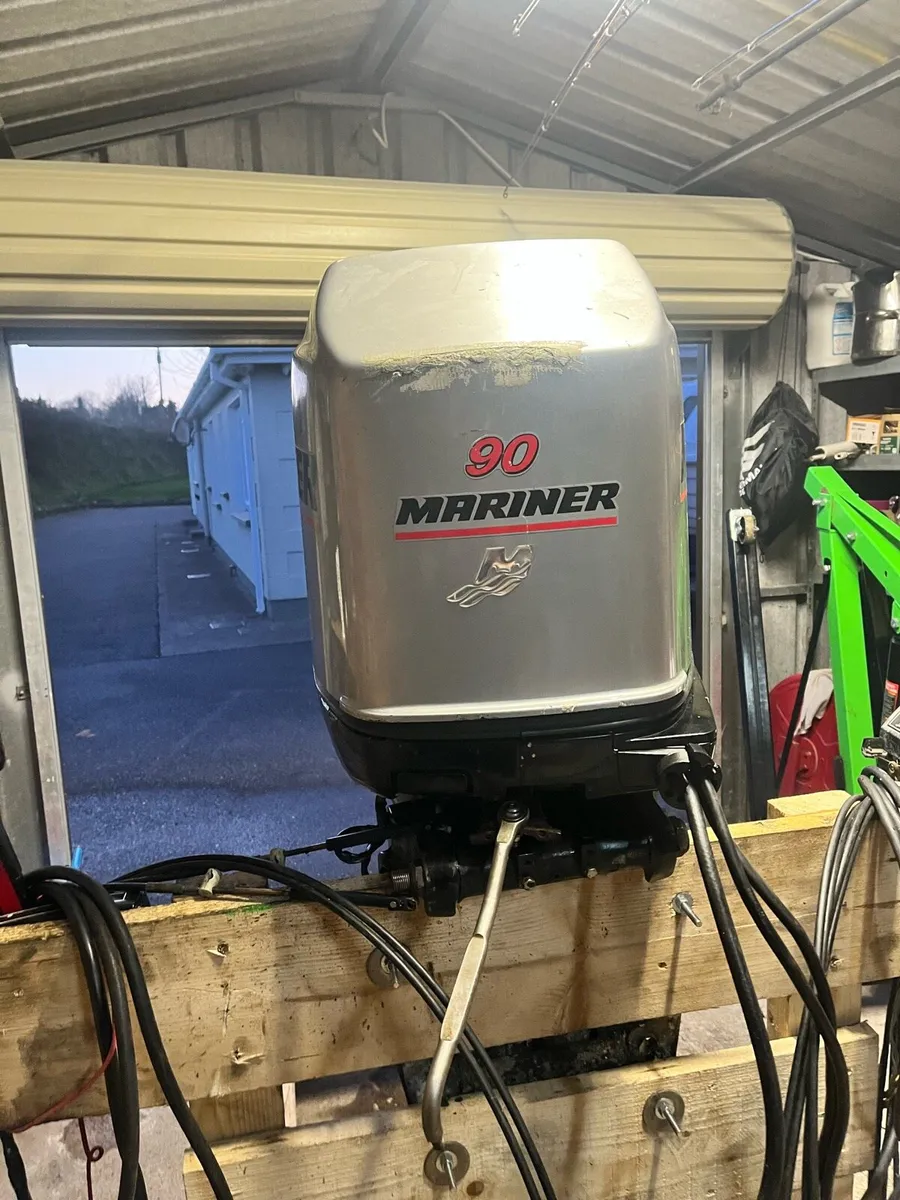 90hp mariner four stroke outboard with controls - Image 4