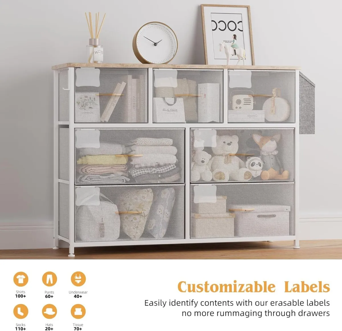 Fabric Chest of Drawers - Canvas Storage Unit - Image 4