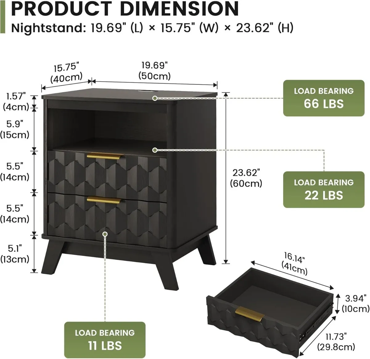 Smart Bedside Table with Charging Station and - Image 2