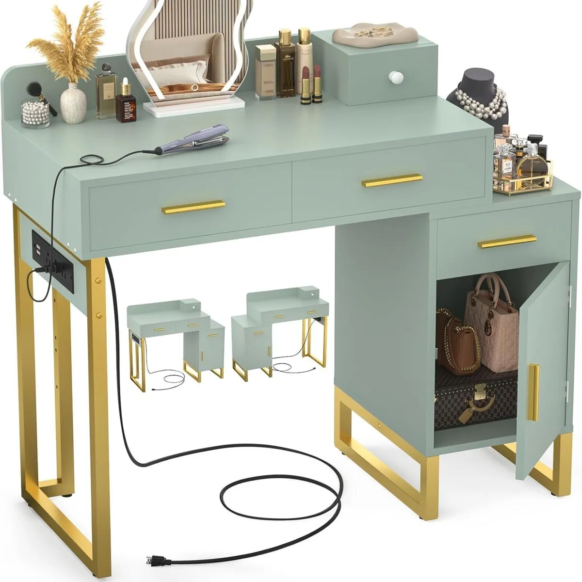 Dressing Table Vanity Desk with 4 Storage Drawers - Image 1