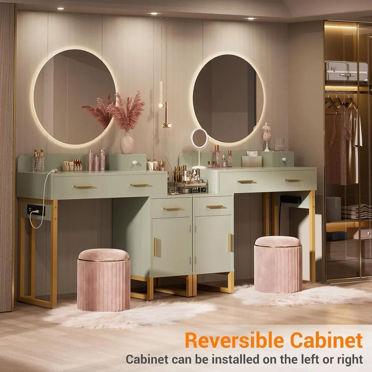 Dressing Table Vanity Desk with 4 Storage Drawers - Image 2