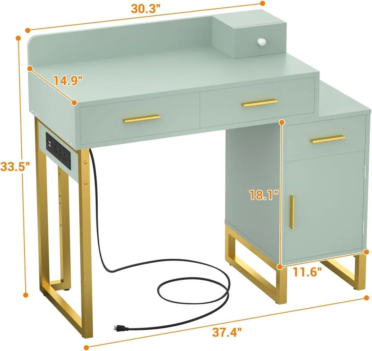 Dressing Table Vanity Desk with 4 Storage Drawers - Image 3