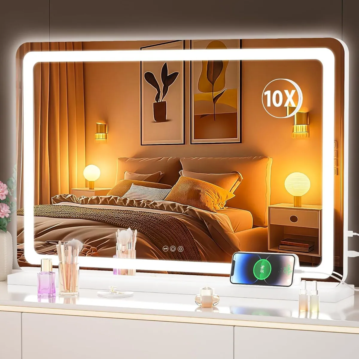 Vanity Mirror with Lights 80 x 50cm LED Makeup - Image 1