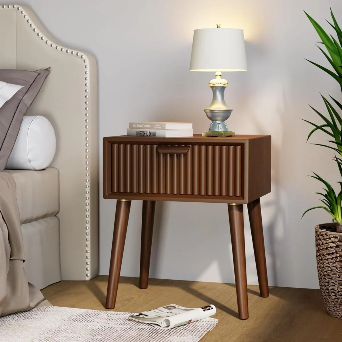 Modern Nightstand with Drawer Fully Assembled - Image 4