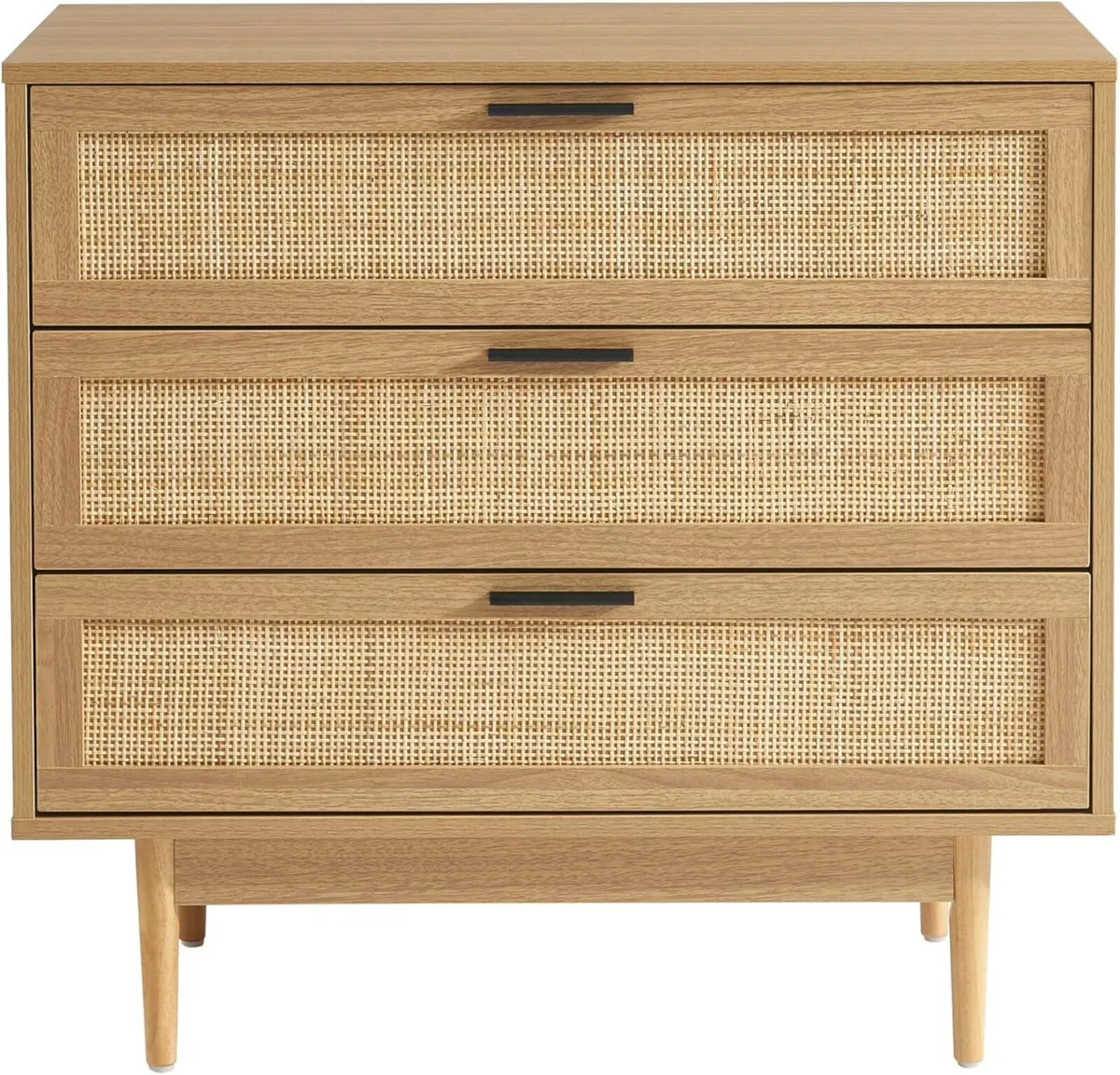 AMANA Chest of drawers oak effect and rattan cane - Image 4