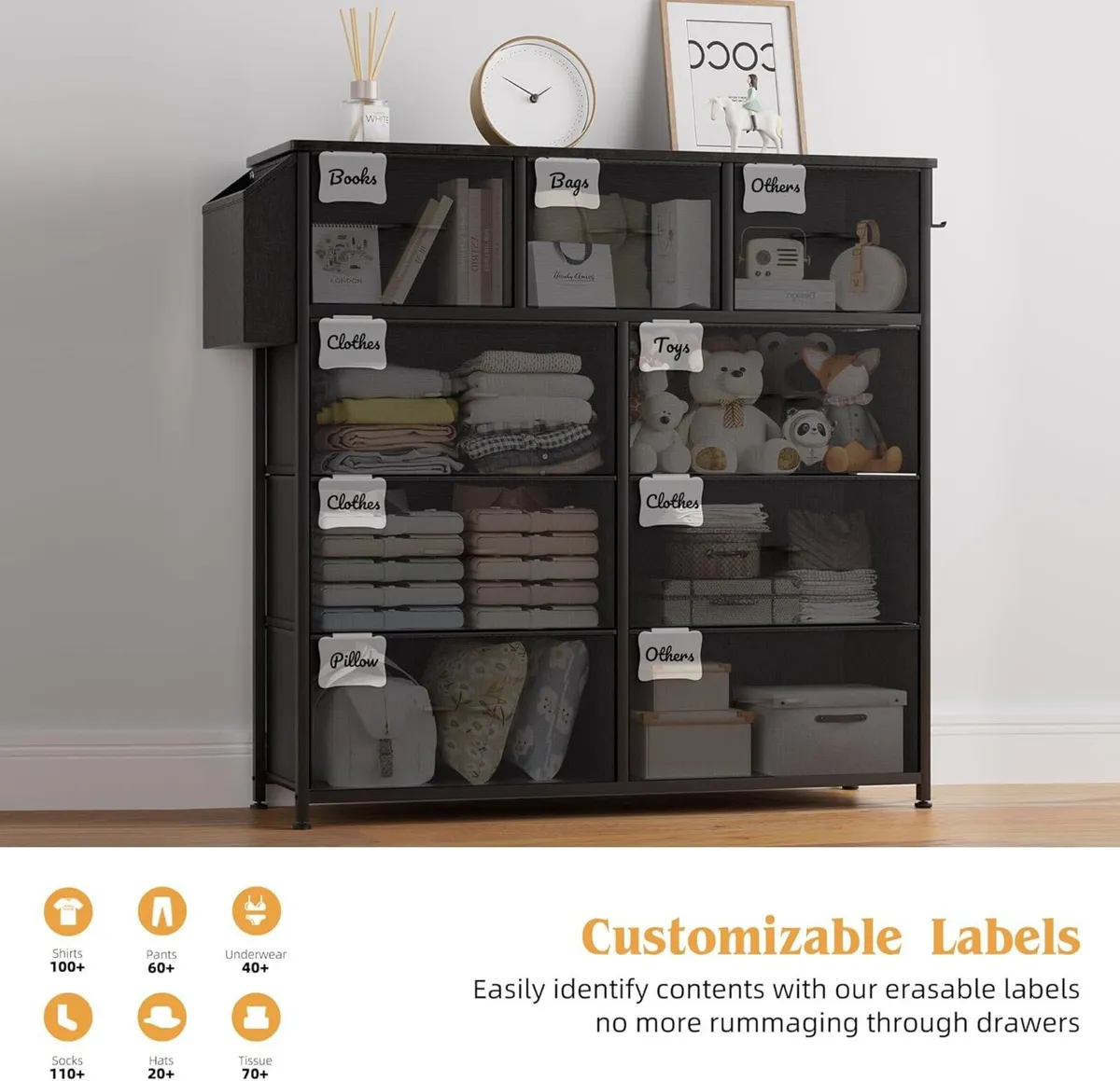 Fabric Chest of Drawers - Canvas Storage Unit - Image 4