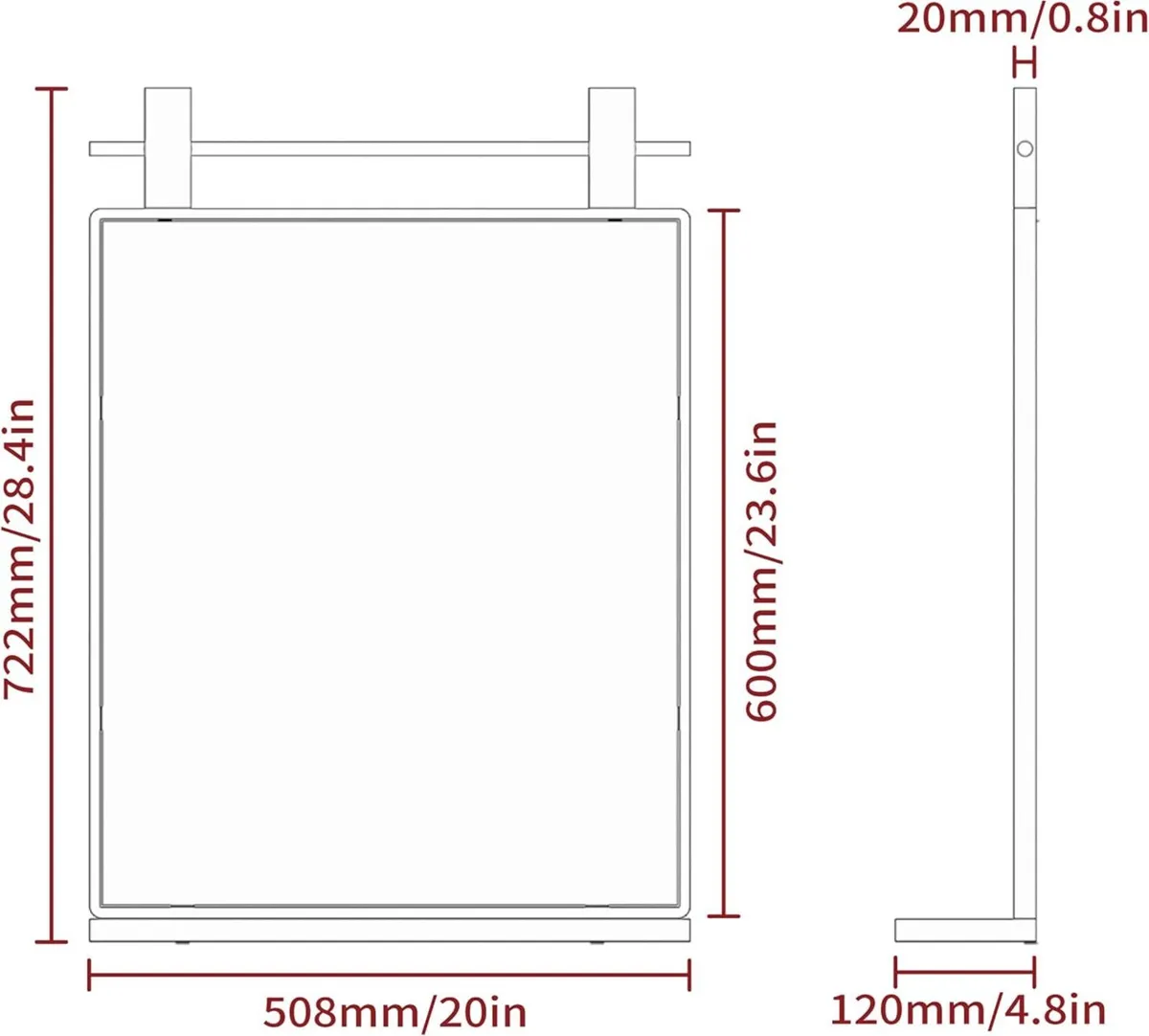 20x28 Bathroom Wall Mirrors with Shelf White - Image 2