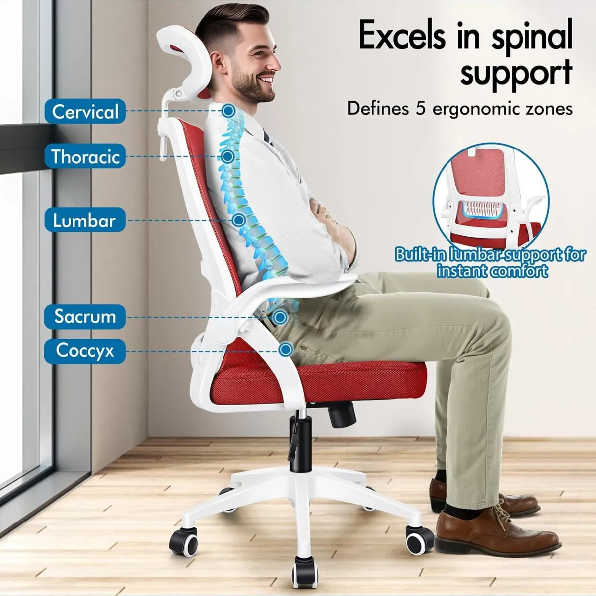 Ergonomic Office Chair with Headrest High Back - Image 3