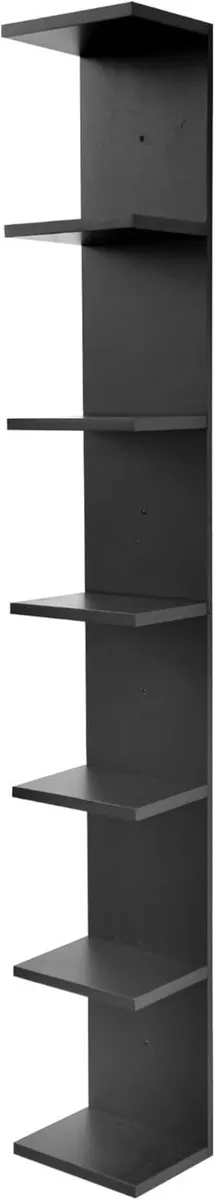 Solid Wood 7 Tier Wall Shelf Unit Vertical - Image 1