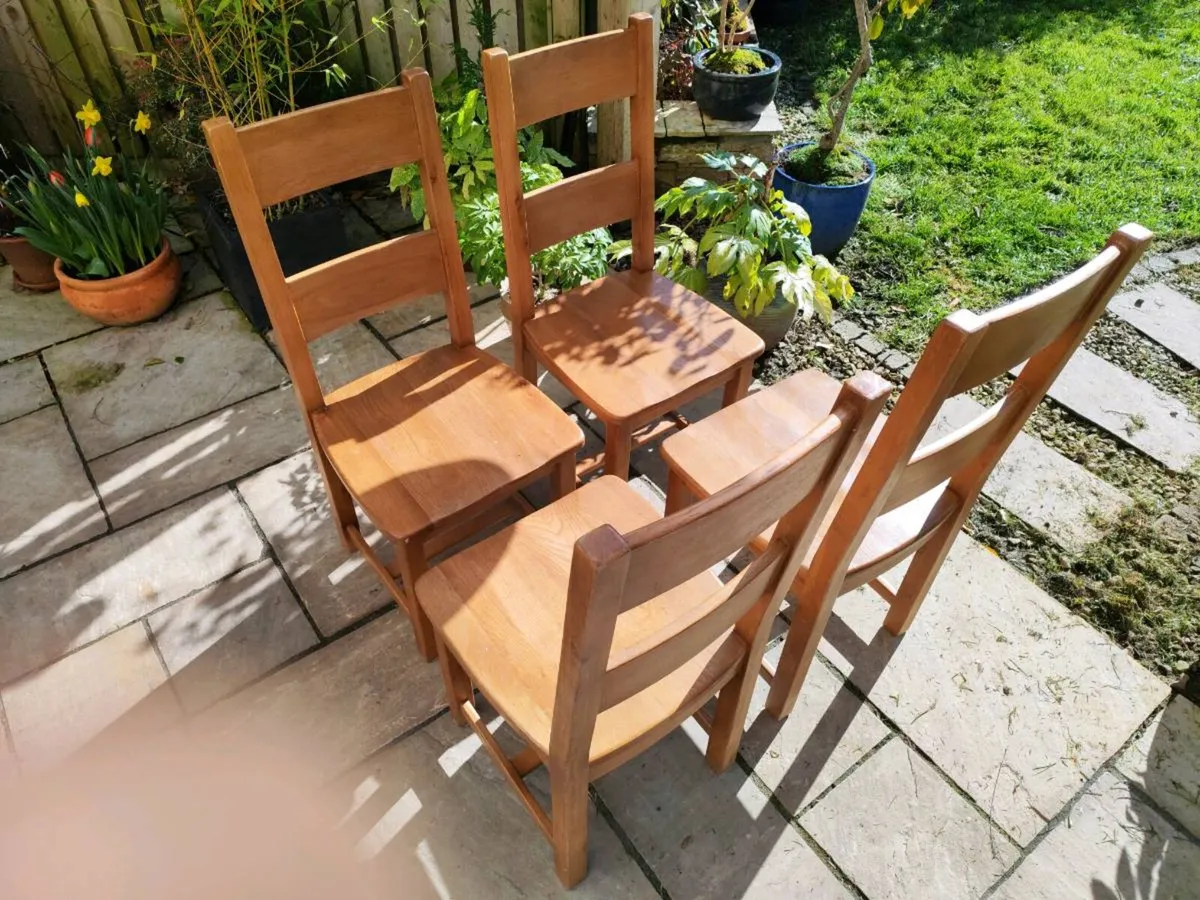4 danube oak chairs - Image 4