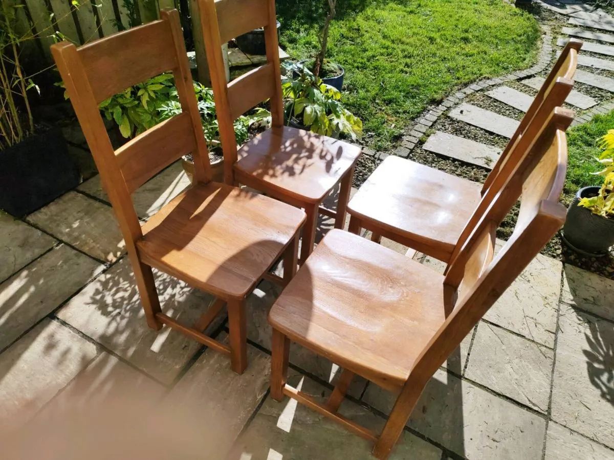 4 danube oak chairs - Image 1