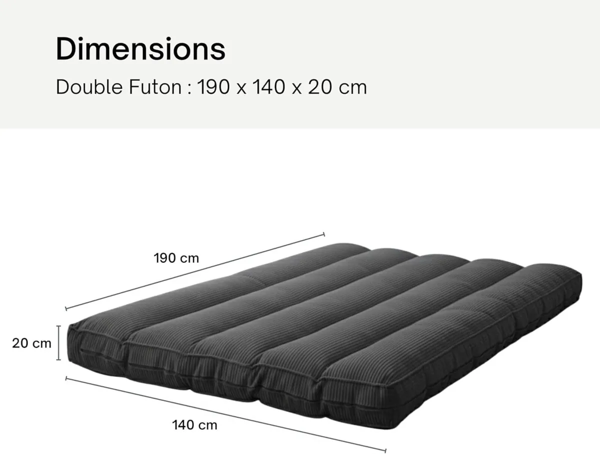 Futon Mattress Double Thick Comfortable Made in - Image 3