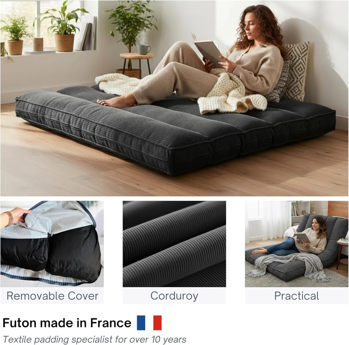 Futon Mattress Double Thick Comfortable Made in - Image 4
