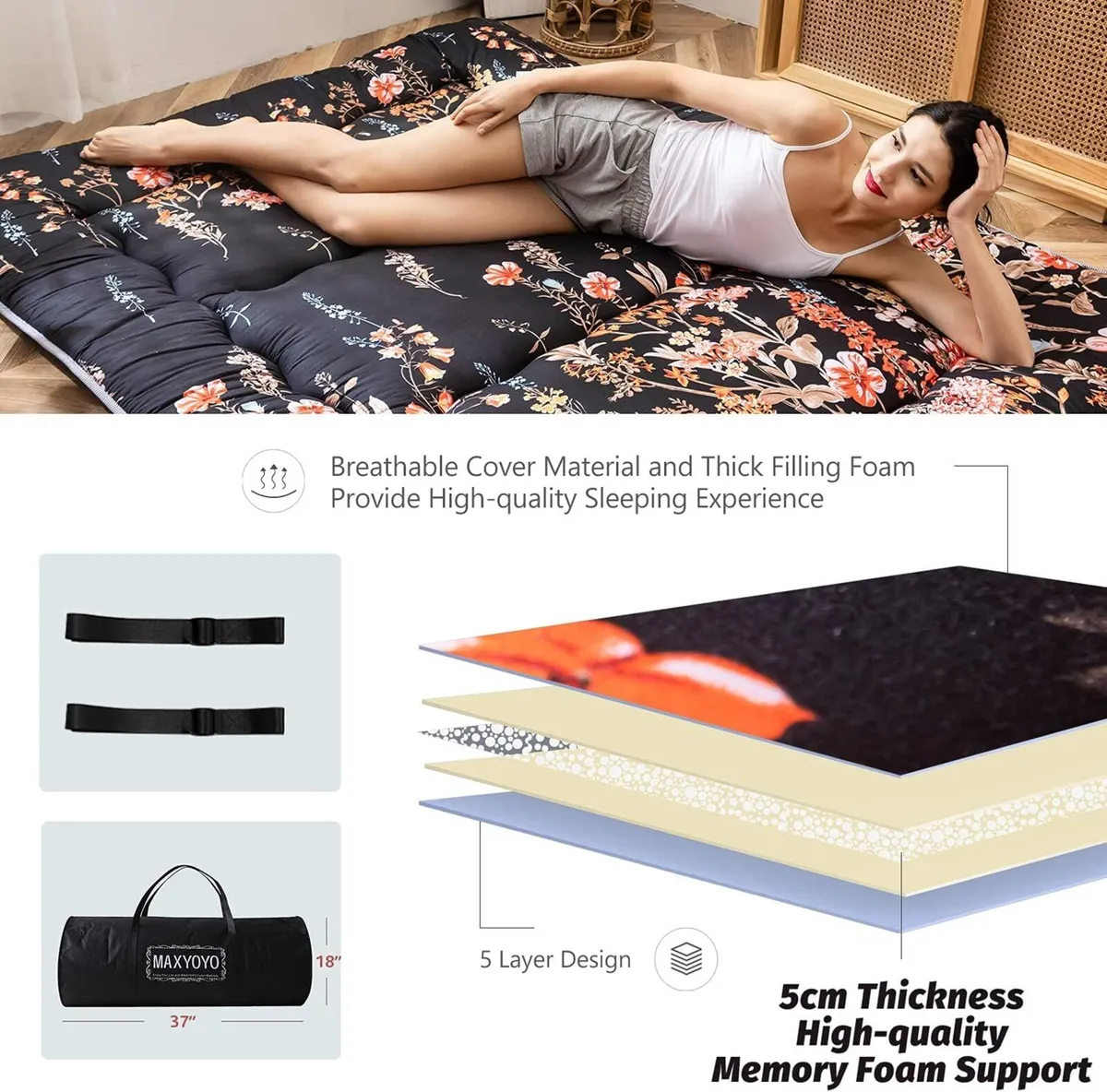 Japanese Floor Futon Mattress Thicken Tatami Mat - Image 4