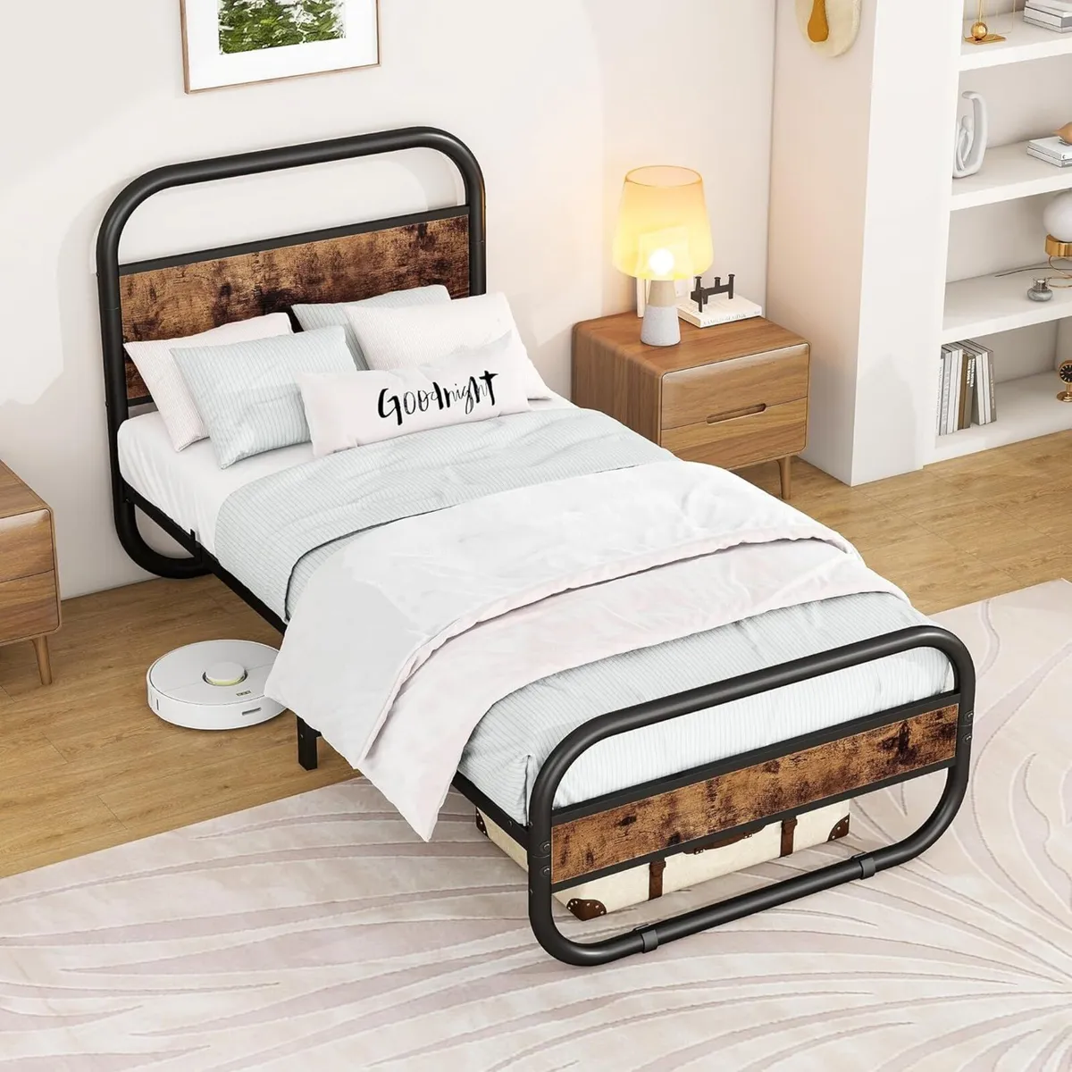 3ft Single Bed Frame with Headboard Oval-Shaped - Image 3