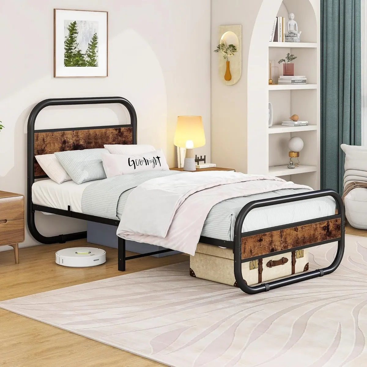 3ft Single Bed Frame with Headboard Oval-Shaped - Image 4