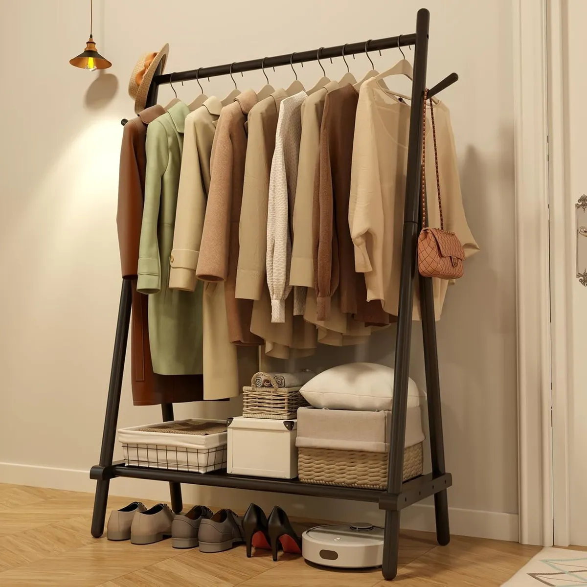 Clothes Rail Rack with Shelf and Hook Sturdy