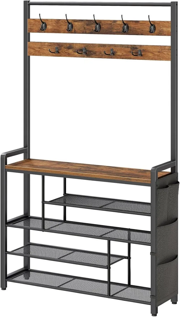 Coat Rack with Shoe Storage 5 Tier Organizer 9 - Image 1