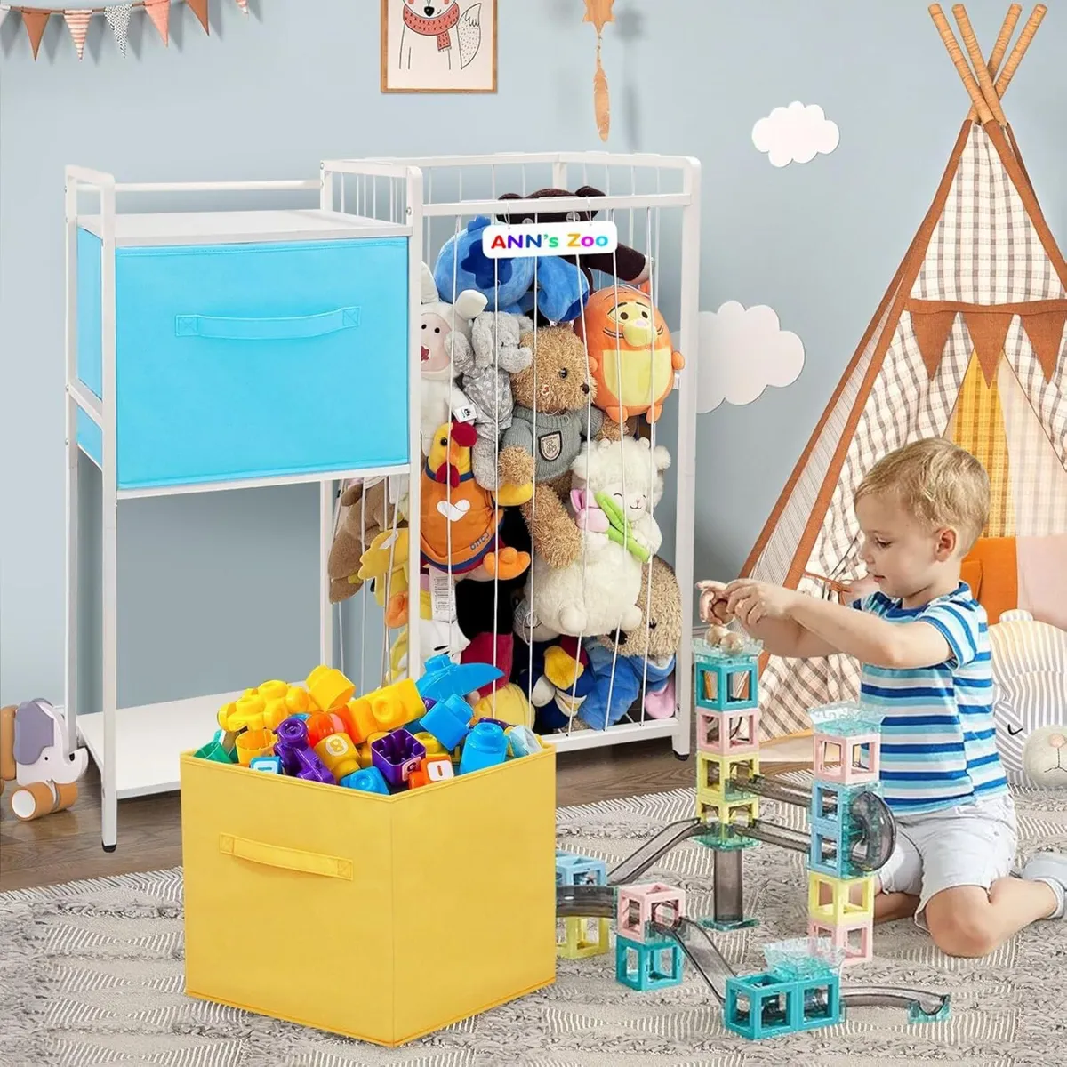 Iron Teddy Storage Stuffed Animal Zoo with - Image 2