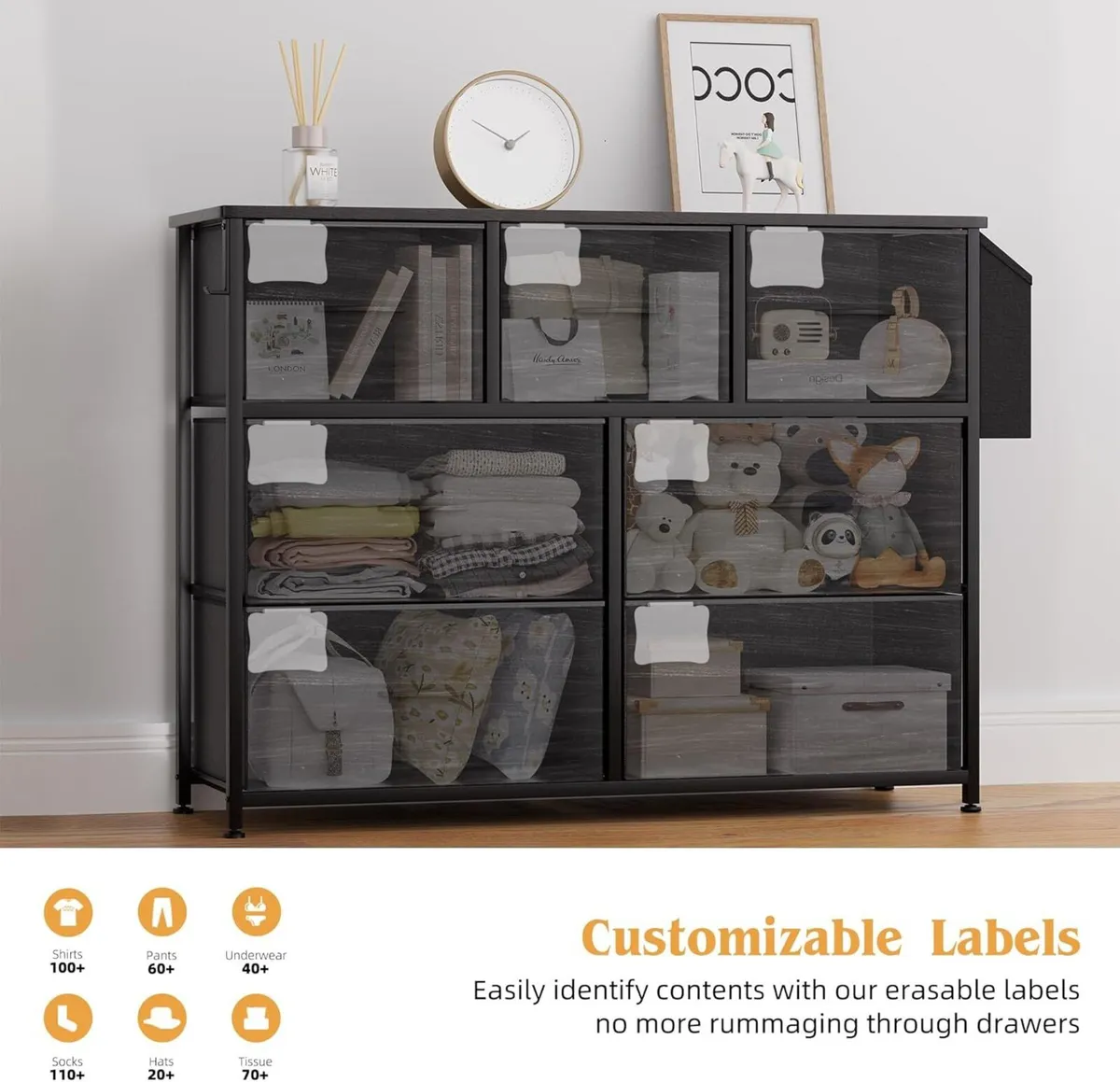 Fabric Chest of Drawers - Canvas Storage Unit - Image 4