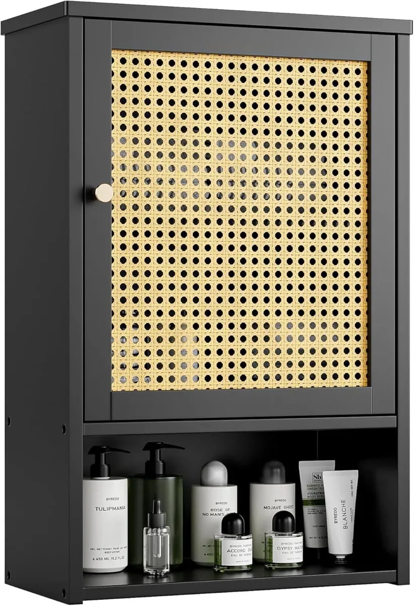 Bathroom Wall Cabinet Bamboo Over-The-Toilet - Image 1