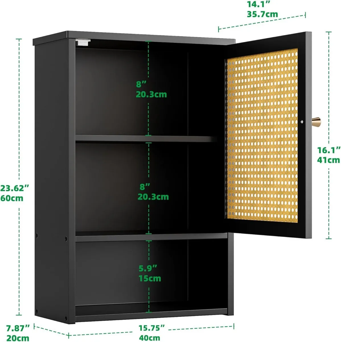 Bathroom Wall Cabinet Bamboo Over-The-Toilet - Image 3