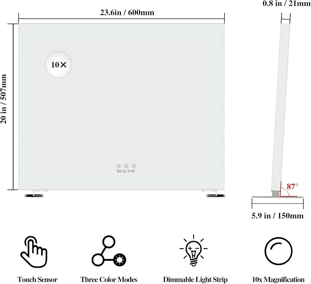 Hollywood Makeup Mirror with LED Lights Large - Image 2