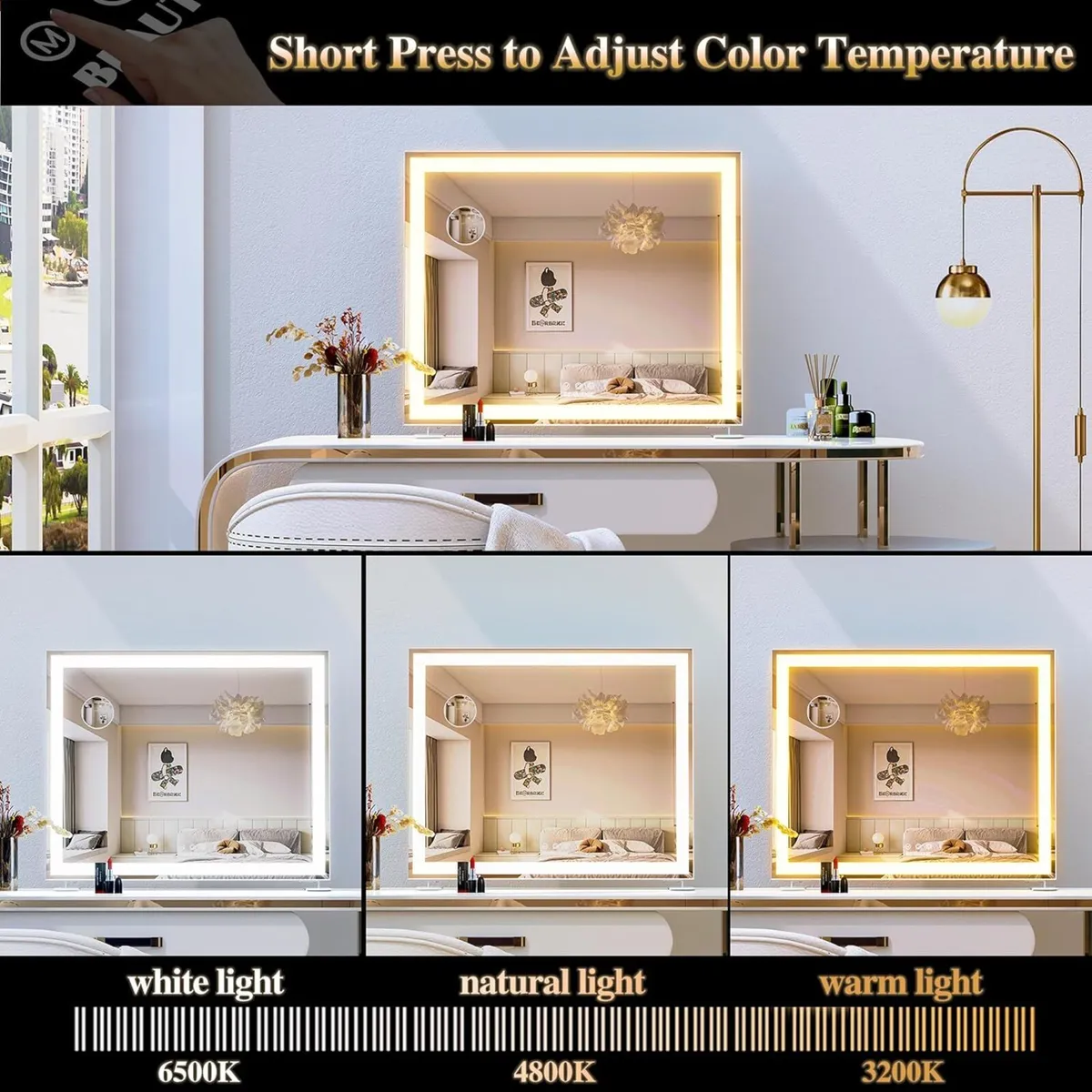 Hollywood Makeup Mirror with LED Lights Large - Image 4