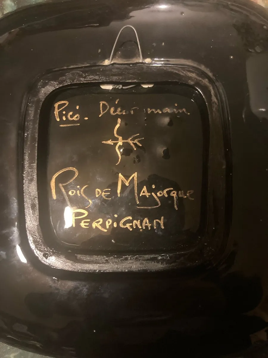 1950s French pottery plate signed free postage - Image 2